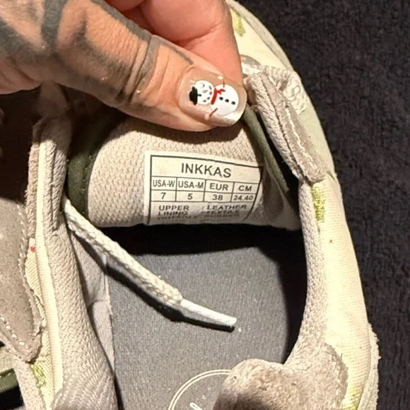 Inkkas Cactus 🌵 Print Sneakers with Green Accents women’s Sz.7 - Picture 6 of 13